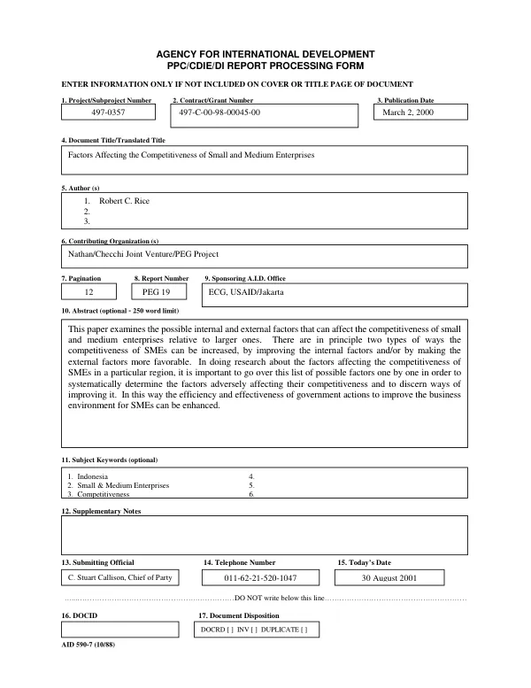 Factors affecting the competitiveness of small and medium enterprises