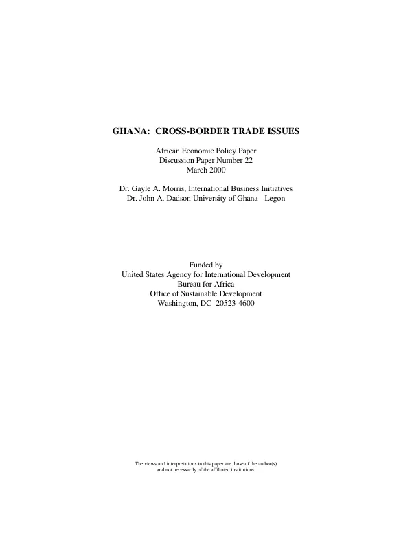 Ghana : cross-border trade issues