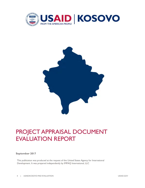 Project appraisal document evaluation : evaluation report