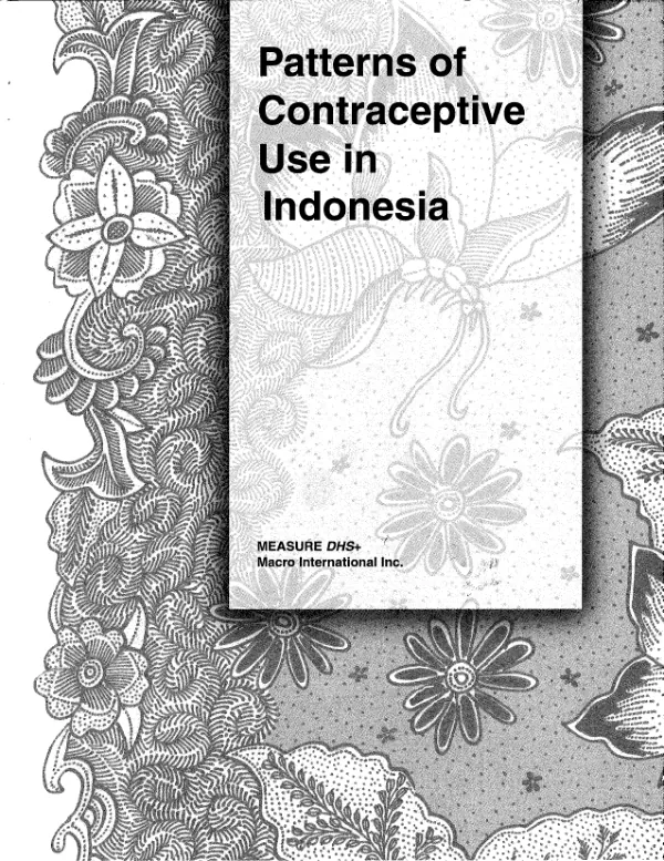 Patterns of contraceptive use in Indonesia
