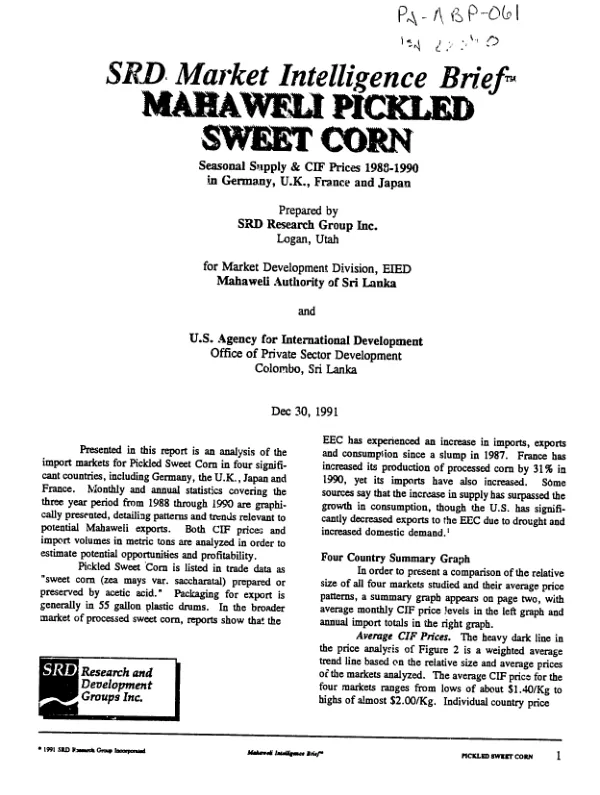 Final report of the small business export development project (phase II, June 1997-February 2000)
