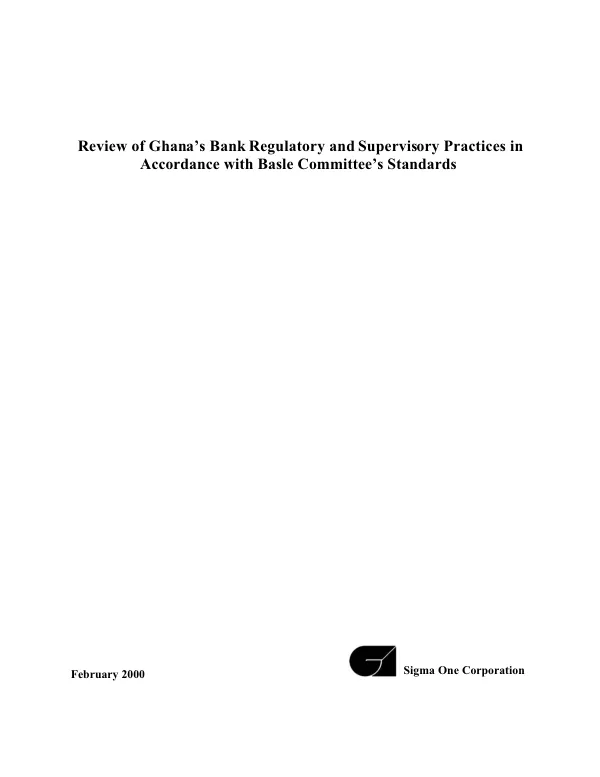 [Draft] review of Ghana"s bank regulatory and supervisory practices in accordance with basic committee"s standards