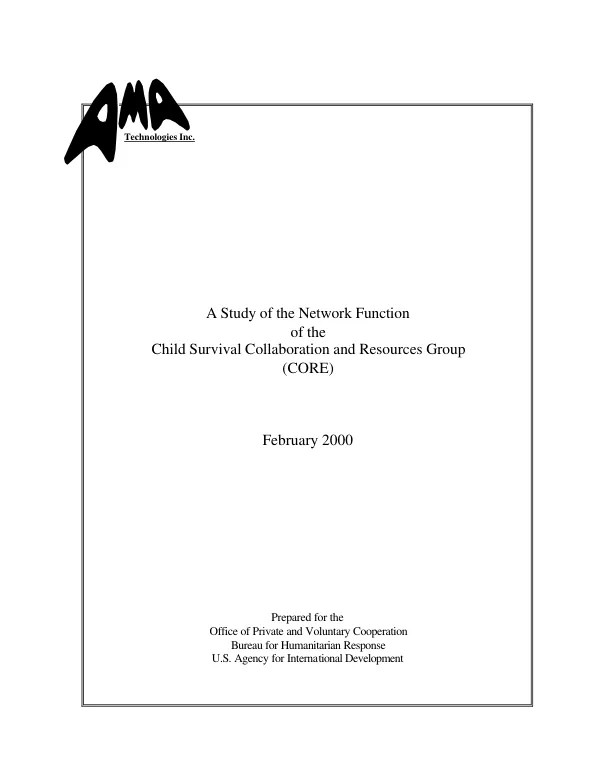 Study of the network function of the child survival collaboration and resources group (CORE)