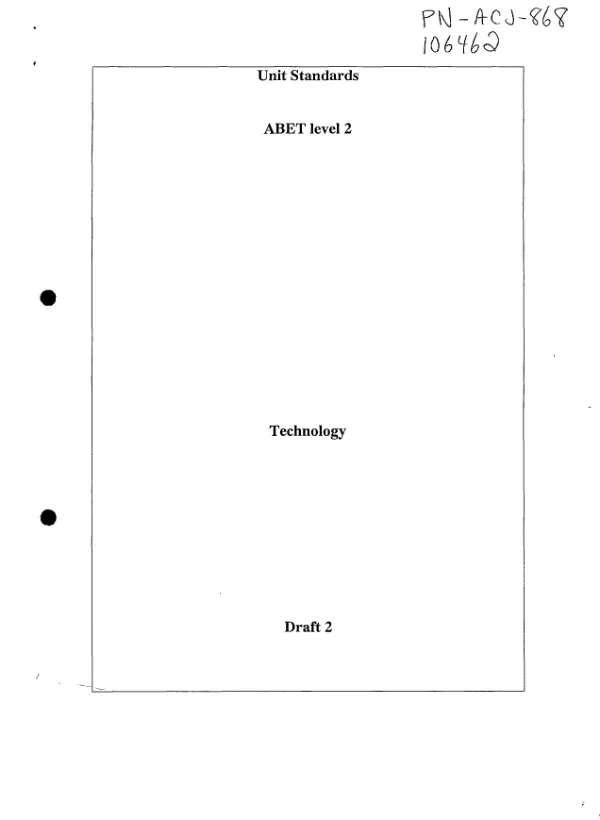 Unit standards for ABET [adult basic education and training]