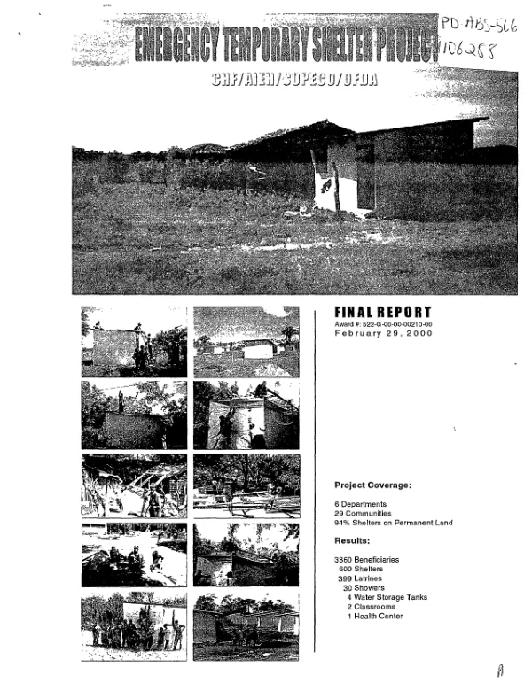 Emergency temporary shelter project : final report