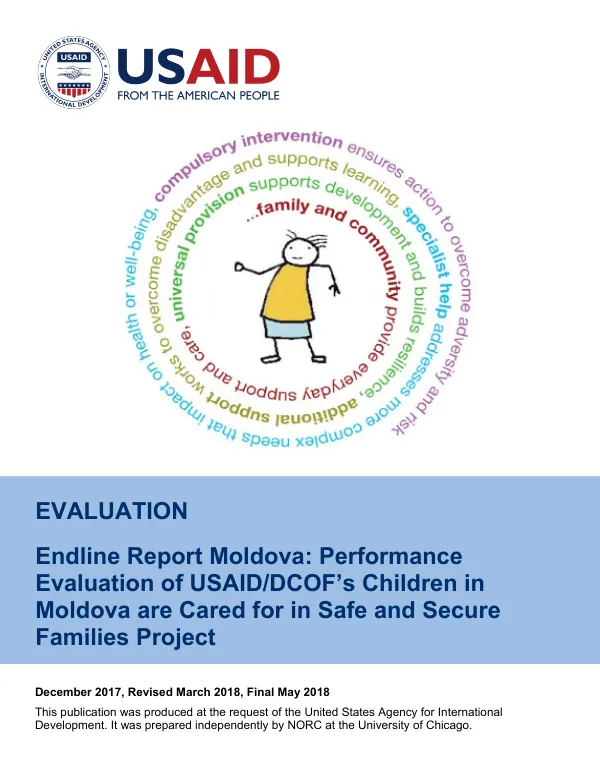 Endline report Moldova : performance evaluation of USAID/DCOF's children in Moldova are cared for in safe and secure families project