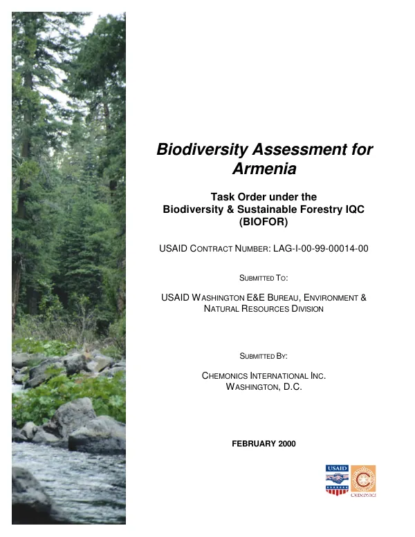Biodiversity assessment for Armenia