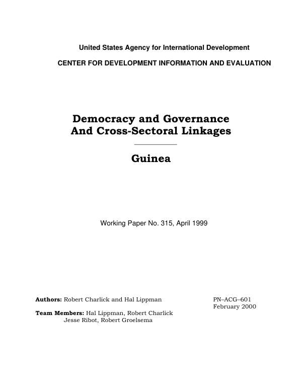 Democracy and governance and cross-sectoral linkages : Guinea