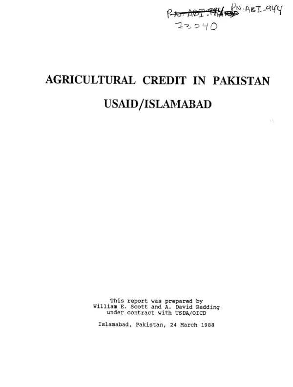 Agricultural credit in Pakistan