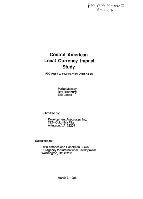 Central American local currency impact study
