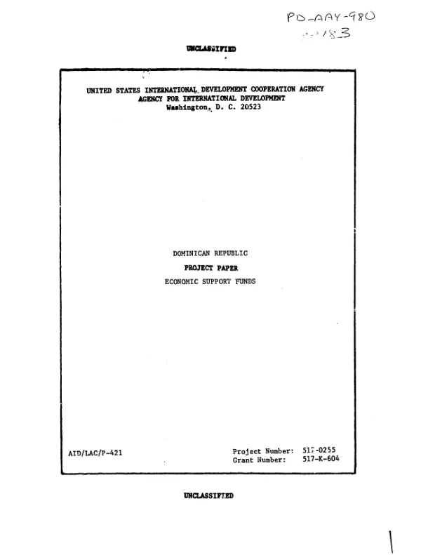 Dominican Republic : economic support funds