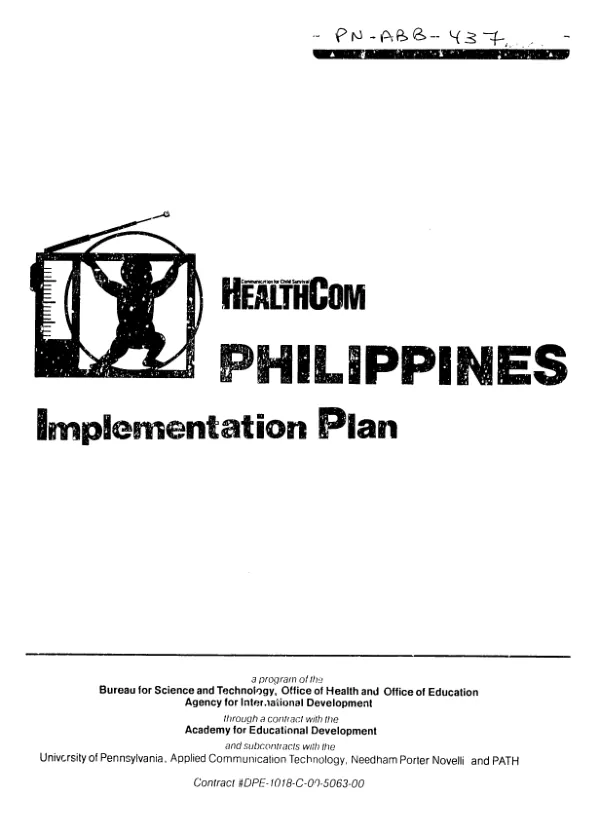Health Communication for child survival : implementation plan for the Republic of the Philippines, 1987-1990