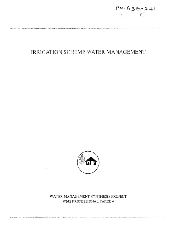 Irrigation scheme water management