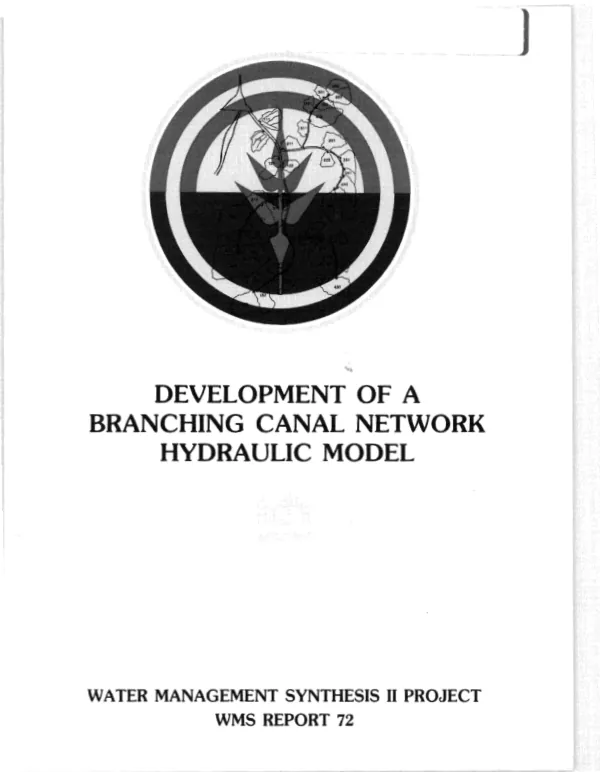 Development of a branching canal network hydraulic model