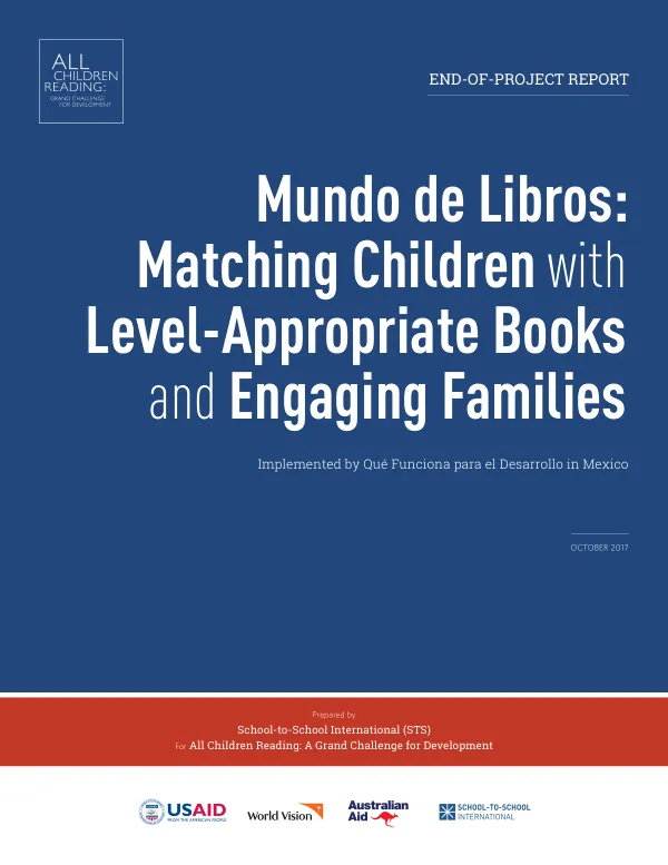End-of-project report : mundo de libros: matching children with level-appropriate books and engaging families