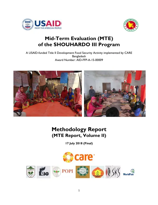 Mid-term evaluation (MTE) of the SHOUHARDO III program : summary report (MTE report, volume II)