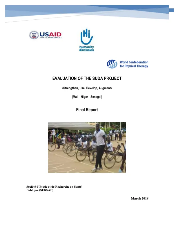 Evaluation of the SUDA project (strengthen, use, develop, augment) : final report (Mali, Niger, Senegal)