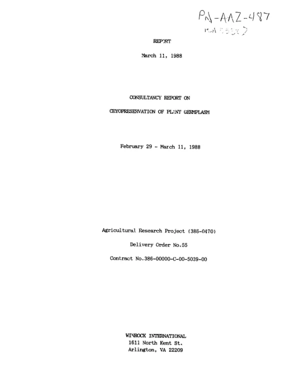 Cryopreservation of plant germplasm at the National Bureau of Plant Genetic Resources, New Delhi, India : review, plans and recommendations