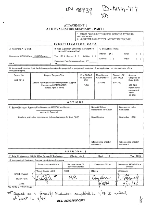 Jordan Valley agricultural services project : program report 1981-1988