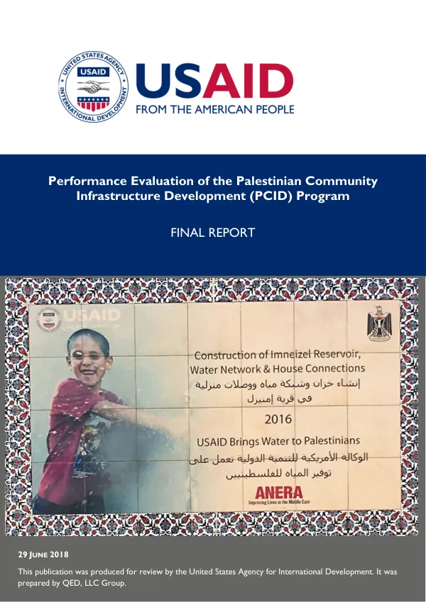 Performance evaluation of the Palestinian community infrastructure development (PCID) program : final report
