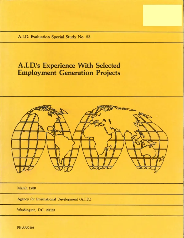 A.I.D."s experience with selected employment generation projects