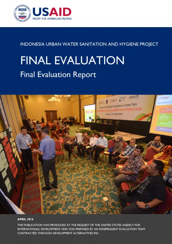 Indonesia urban water sanitation and hygiene project : final evaluation : final evaluation report