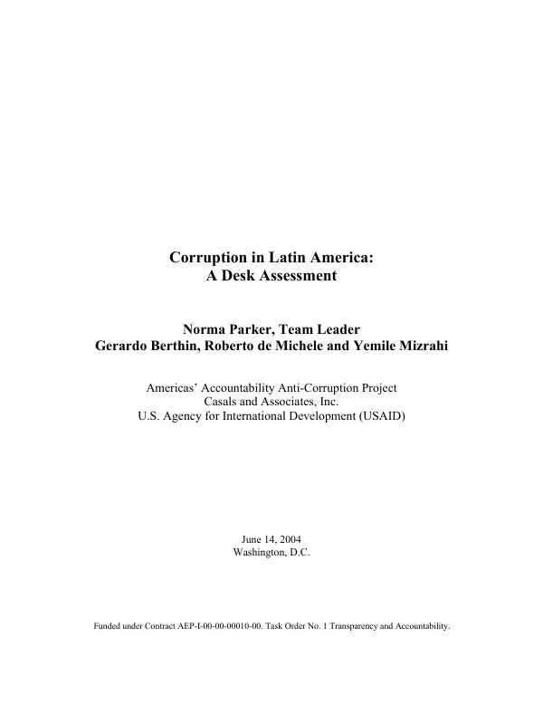 Corruption in Latin America : a desk assessment