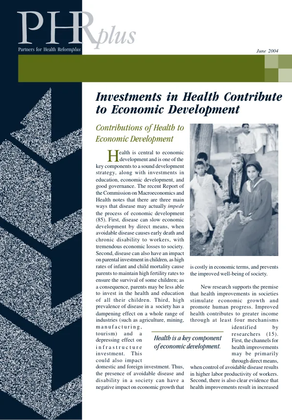 Investments in health contribute to economic development