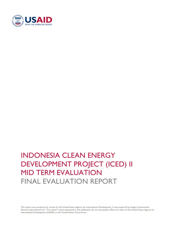 Indonesia clean energy development project (ICED) II mid term evaluation : final evaluation report