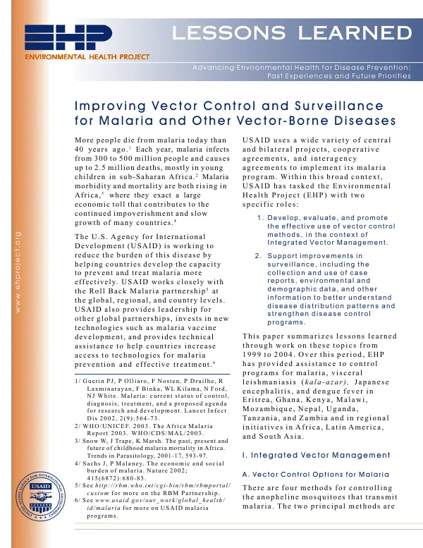 Hygiene improvement for diarrhea prevention