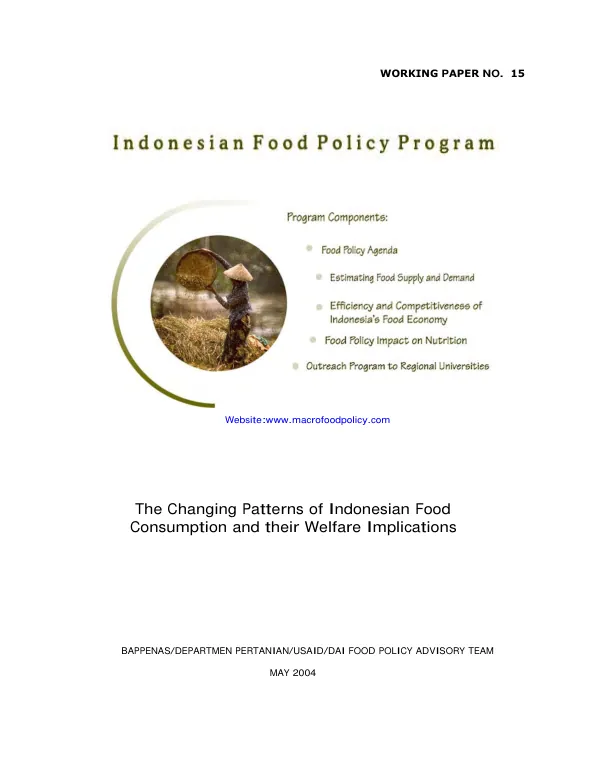 The changing patterns of Indonesian food consumption and their welfare implications