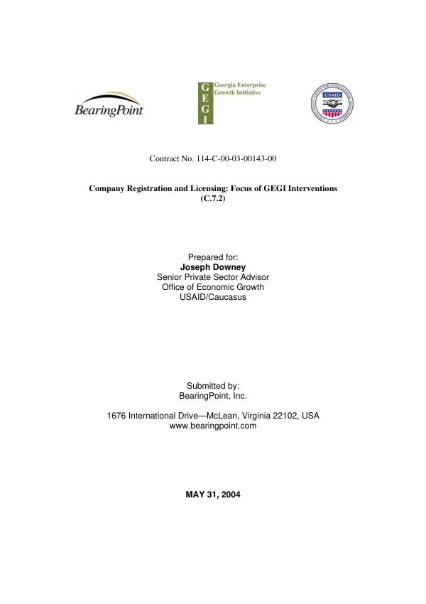Company registration and licensing : focus of GEGI interventions (C.7.2)