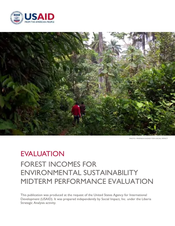 Evaluation : forest incomes for environmental sustainability midterm performance evaluation