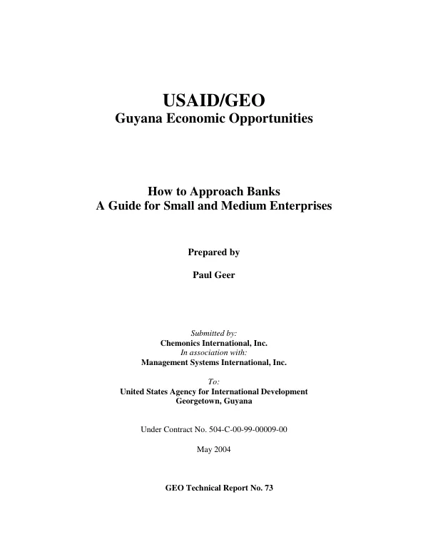 How to approach banks : a guide for small and medium enterprises