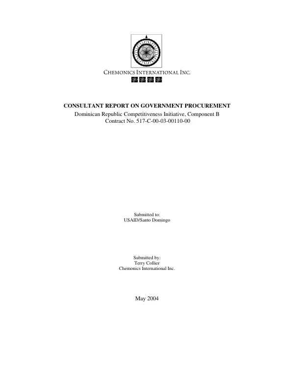 Consultant report on government procurement