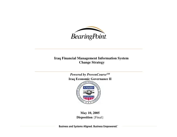 Iraq financial management information system : change strategy
