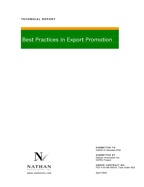 Best practices in export promotion