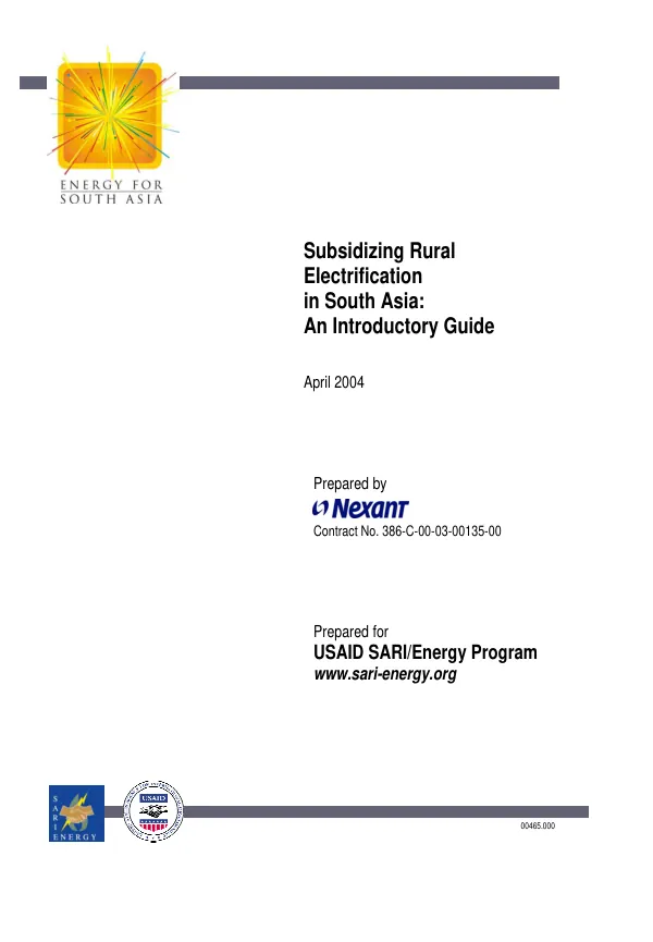 Subsidizing rural electrification in South Asia : an introductory guide