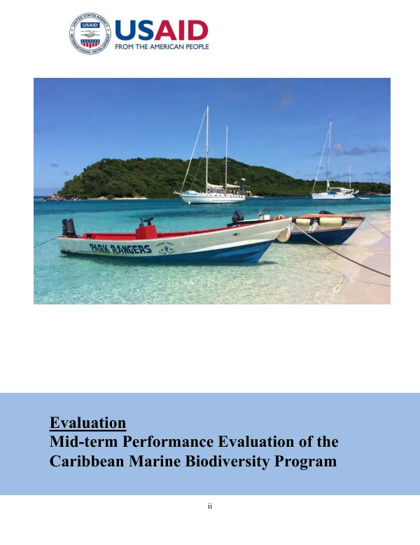 Evaluation : mid-term performance evaluation of the Caribbean marine biodiversity program