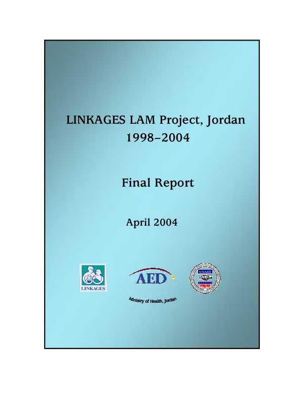 LINKAGES LAM project, Jordan 1998-2004 : final report