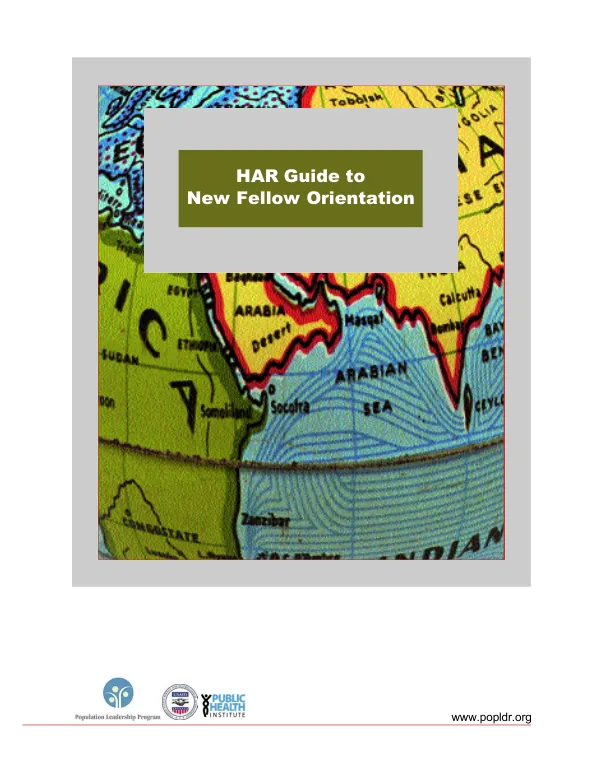 HAR [host agency representative] guide to new fellow orientation