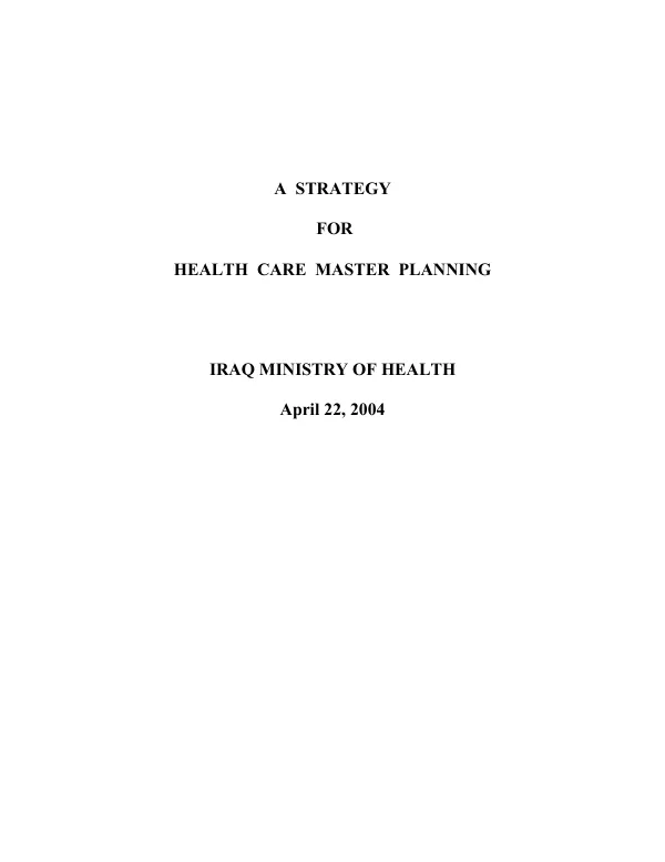 A strategy for health care master planning