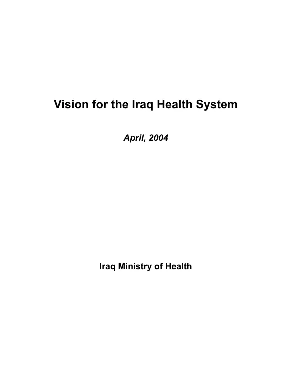 Vision for the Iraq health system