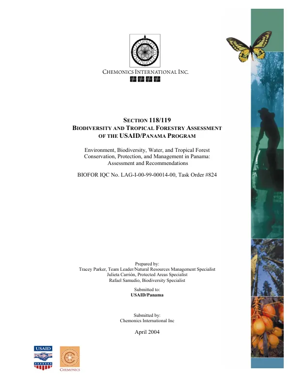 Section 118/119 biodiversity and tropical forestry assessment of the USAID/Panama program