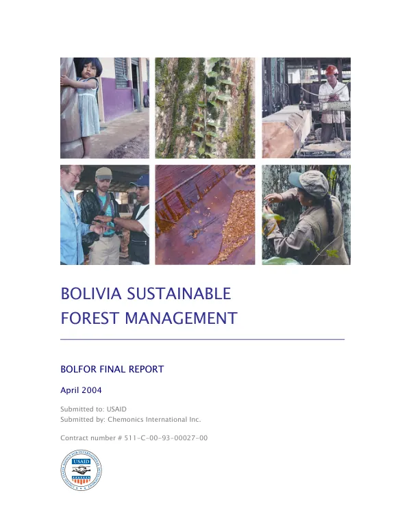 Bolivia sustainable forest management : BOLFOR final report