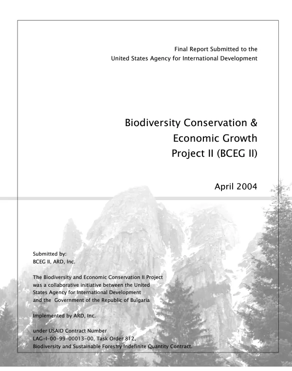 Biodiversity conservation & economic growth project II (BCEG II) : final report