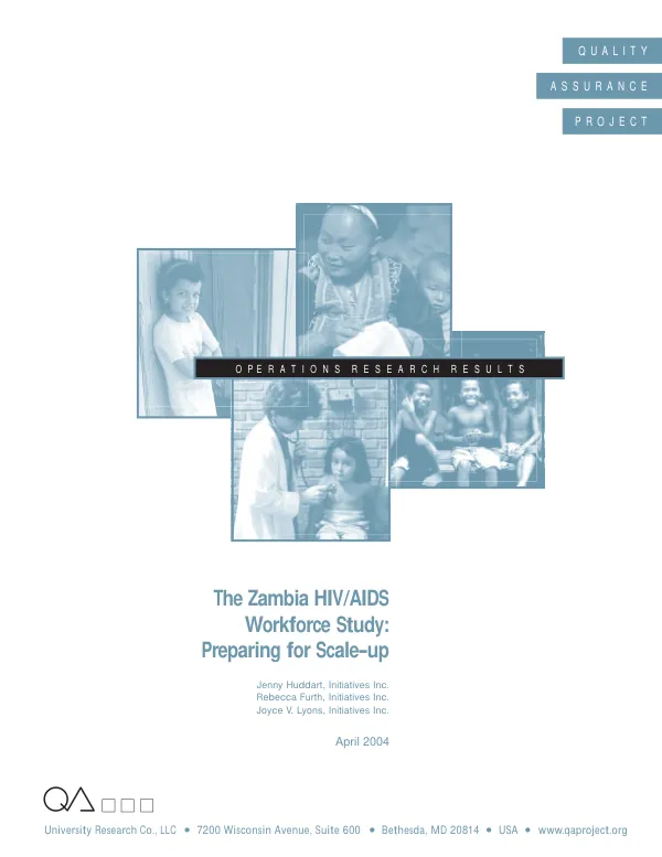 Zambia HIV/AIDS workforce study : preparing for scale-up