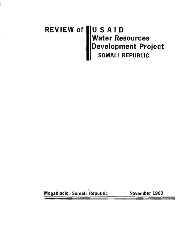 Review of USAID water resources development project, Somali Republic