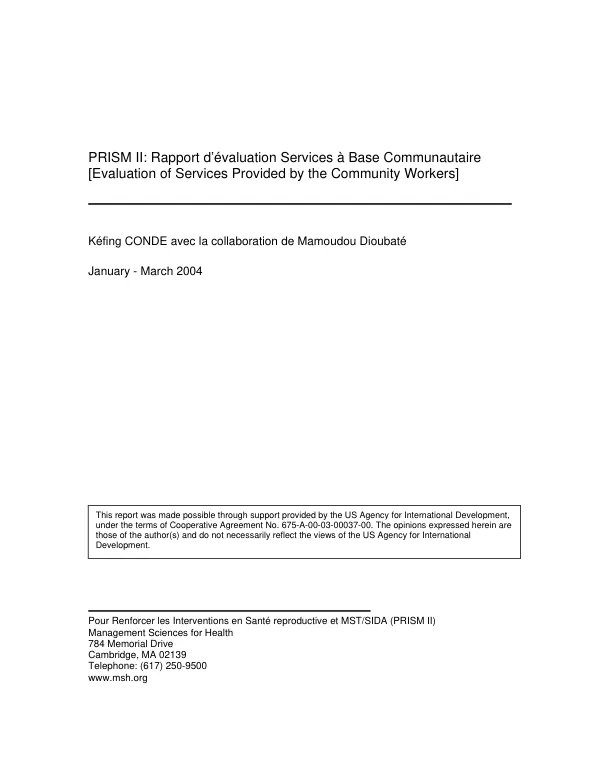 PRISM II : rapport d"evaluation mi-parcours