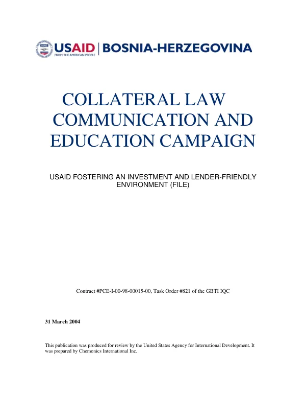 Collateral law communication and education campaign
